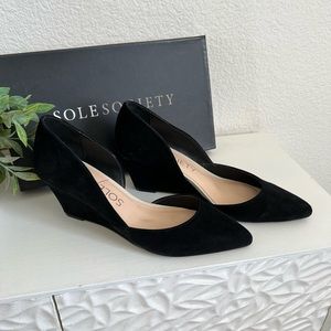 Sole Society Black Wedges